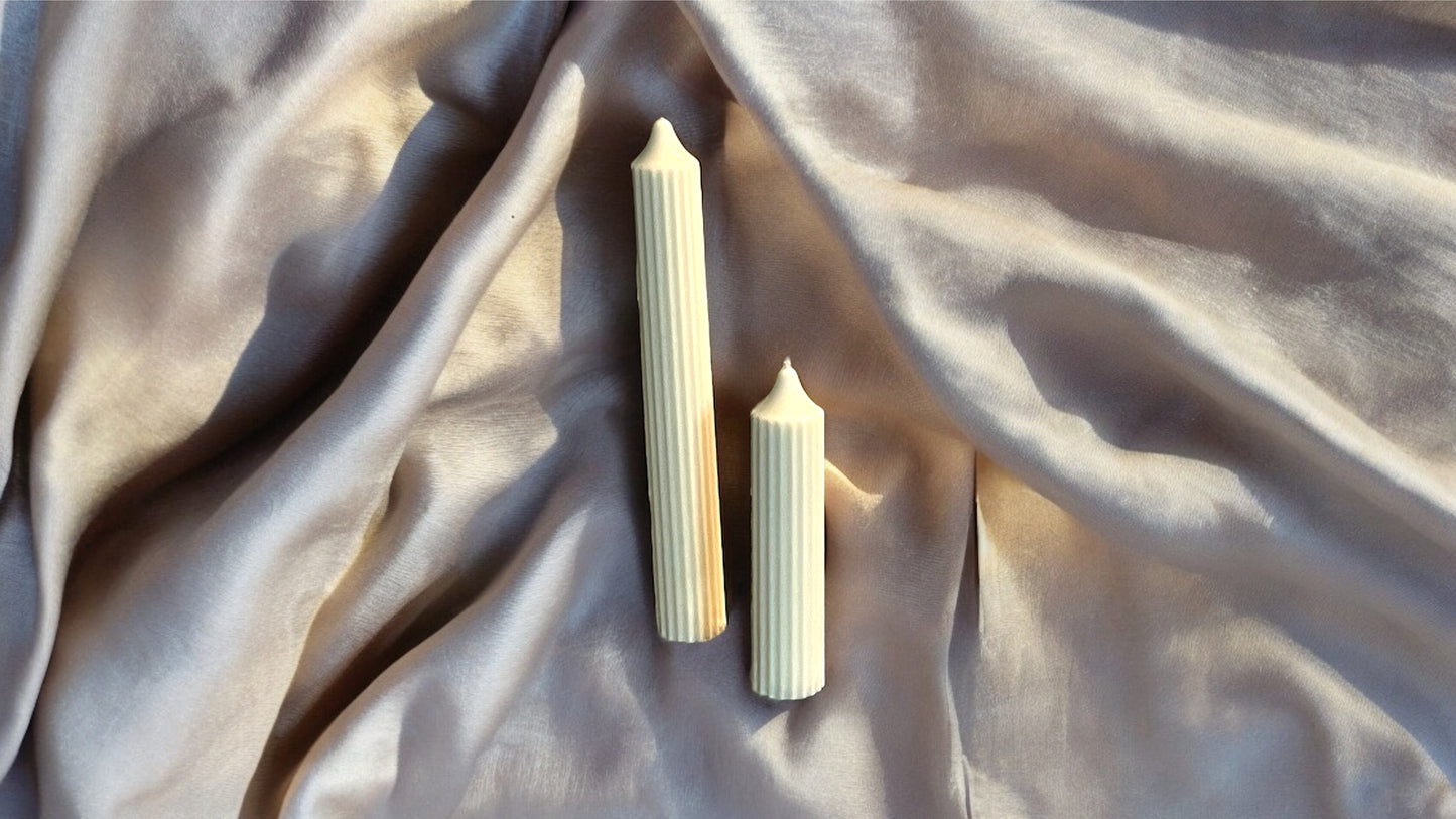 Ribbed Pure Tapered Candles