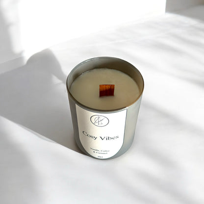 Cosy Vibes Wooden wick candle