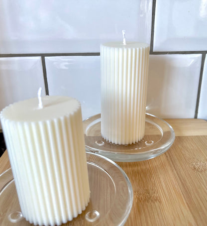 Pure unscented Ribbed candles
