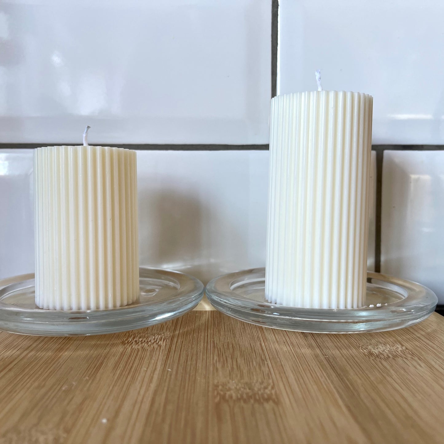 Pure unscented Ribbed candles