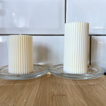 Pure unscented Ribbed candles