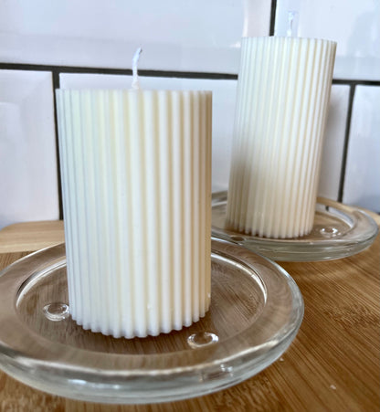 Pure unscented Ribbed candles
