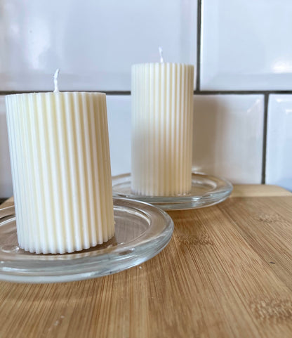 Pure unscented Ribbed candles
