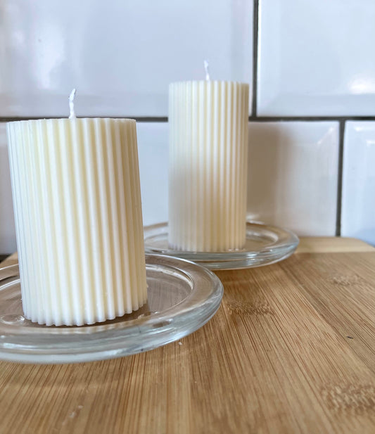 Pure unscented Ribbed candles