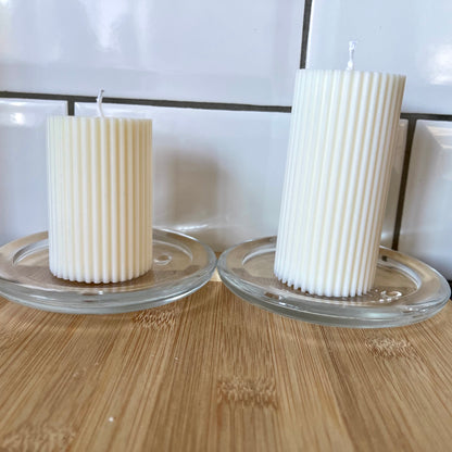 Pure unscented Ribbed candles